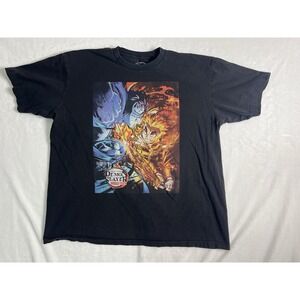 Demon Slayer Mugen Train Black Graphic Print Crew Neck Short Sleeve T-Shirt XL